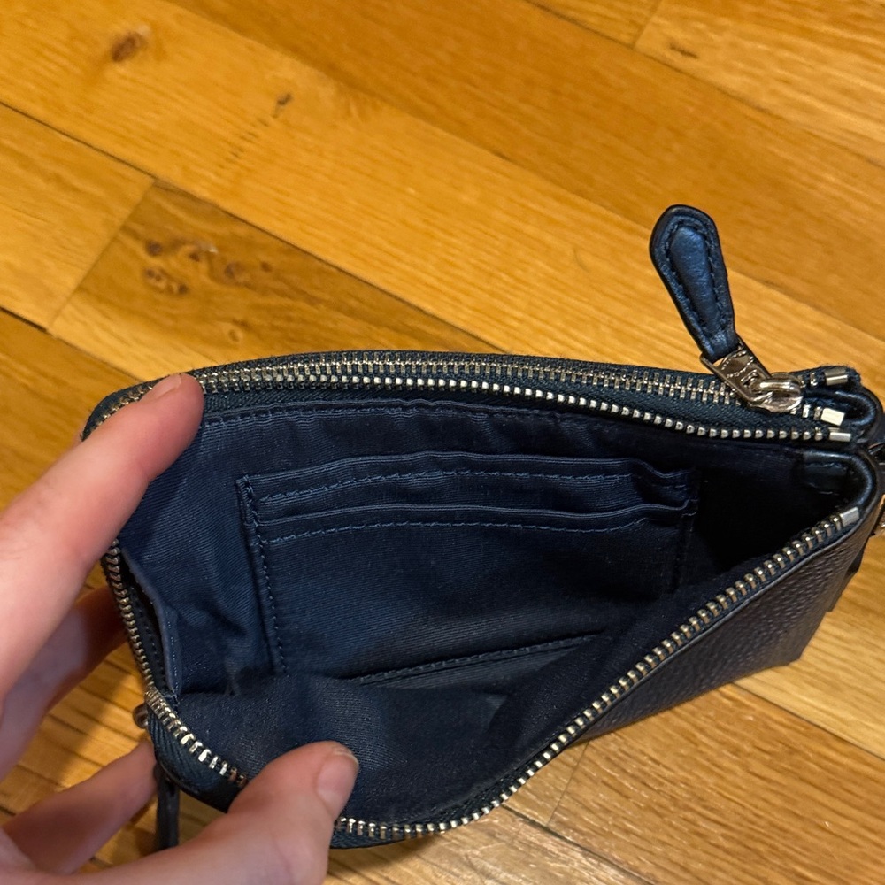Coach 2000s Blue Metallic Double Pocket Wristlet - Picture 5 of 5